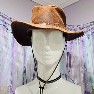 Hadzam Genuine Leather Cowboy Hat